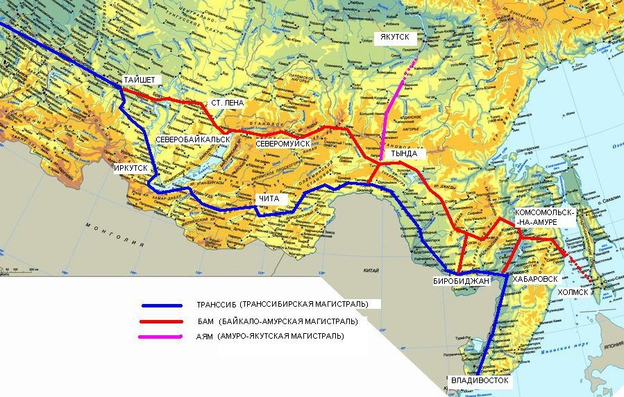 Карта дорог сибири